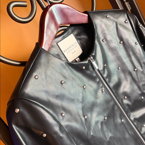 Bagatelle Collection Jackets & Blazers - BAGATELLE COLLECTION Studded Faux Leather Jacket